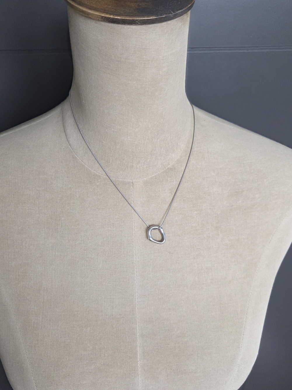 Silver-Tone Organic Open-Circle Pendant Necklace